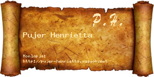 Pujer Henrietta névjegykártya